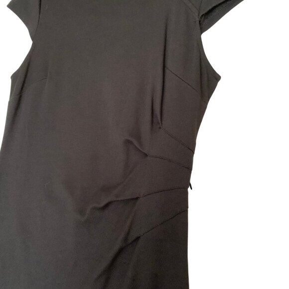NWT Ann Taylor Black Sheath Dress Unique Neckline, Elegant Fit | Size 6 - Picture 4 of 12